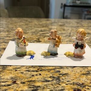 Goebel Angel Trio Figurines - Cream, Blue, Yellow